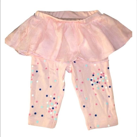 CARTER’S pink multi color polka dot tutu leggings ballerina pink 3 months - Picture 1 of 5